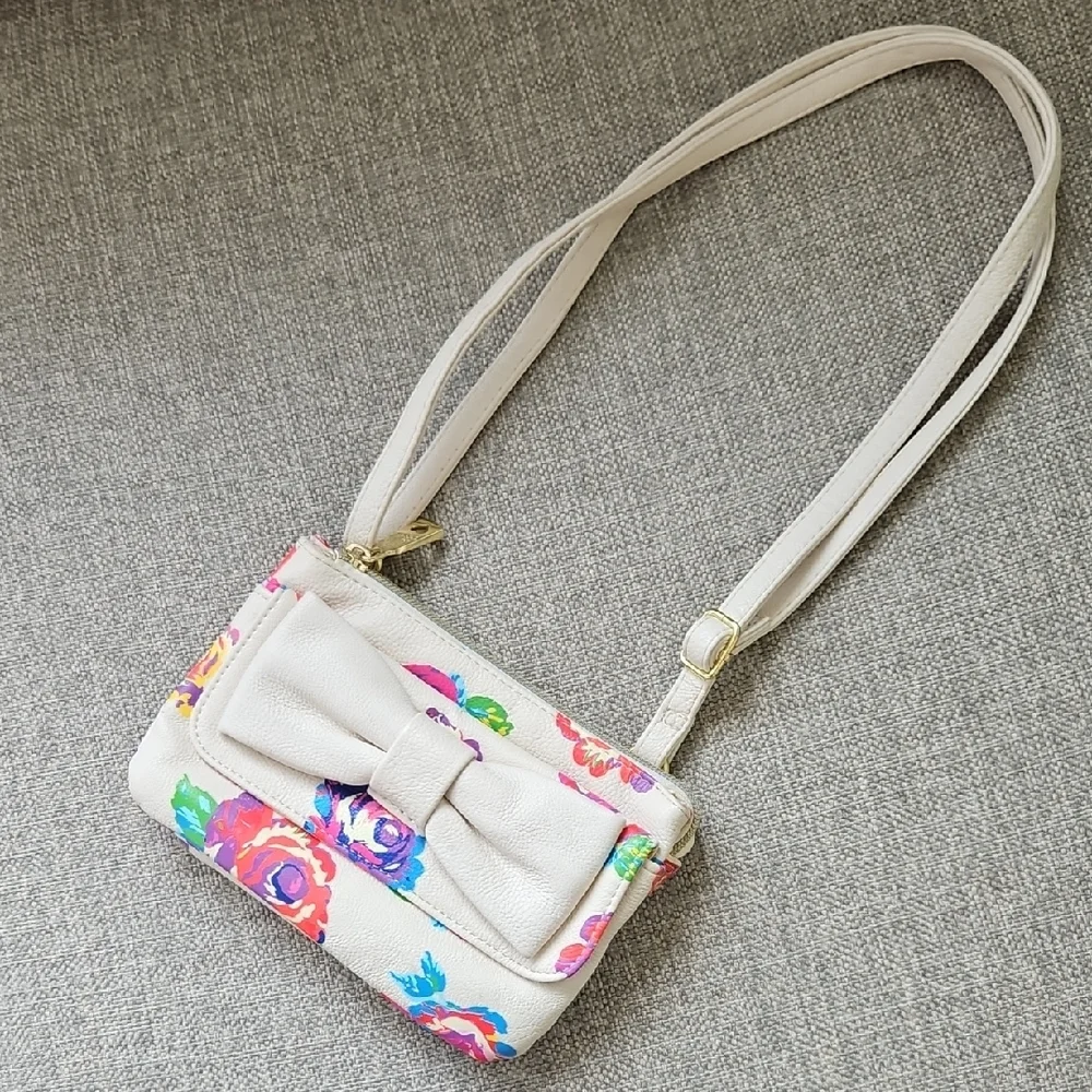 Betsey Johnson Cream and Multicolor Floral Crossbody Bag - Picture 6 of 14